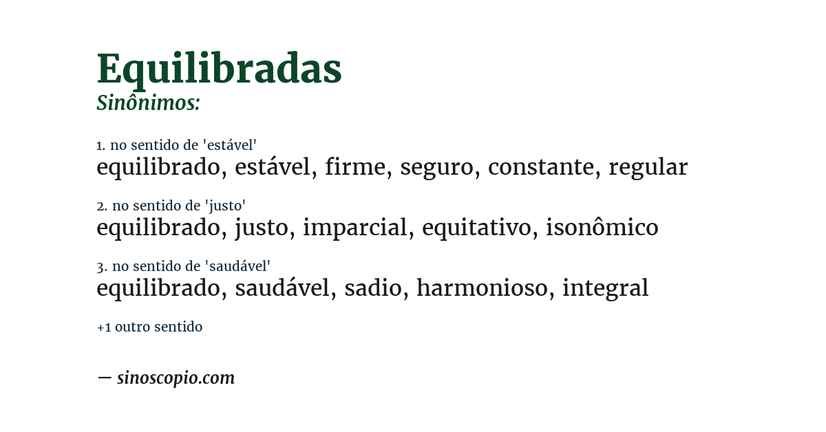 Sinônimo de equilibradas