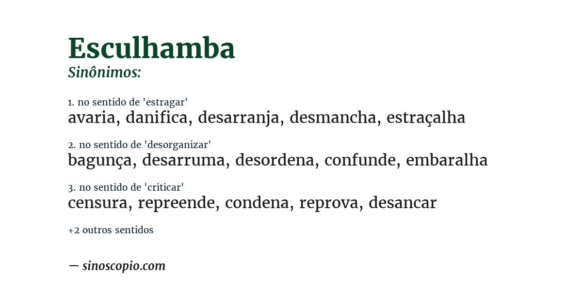 Sinônimo de esculhamba