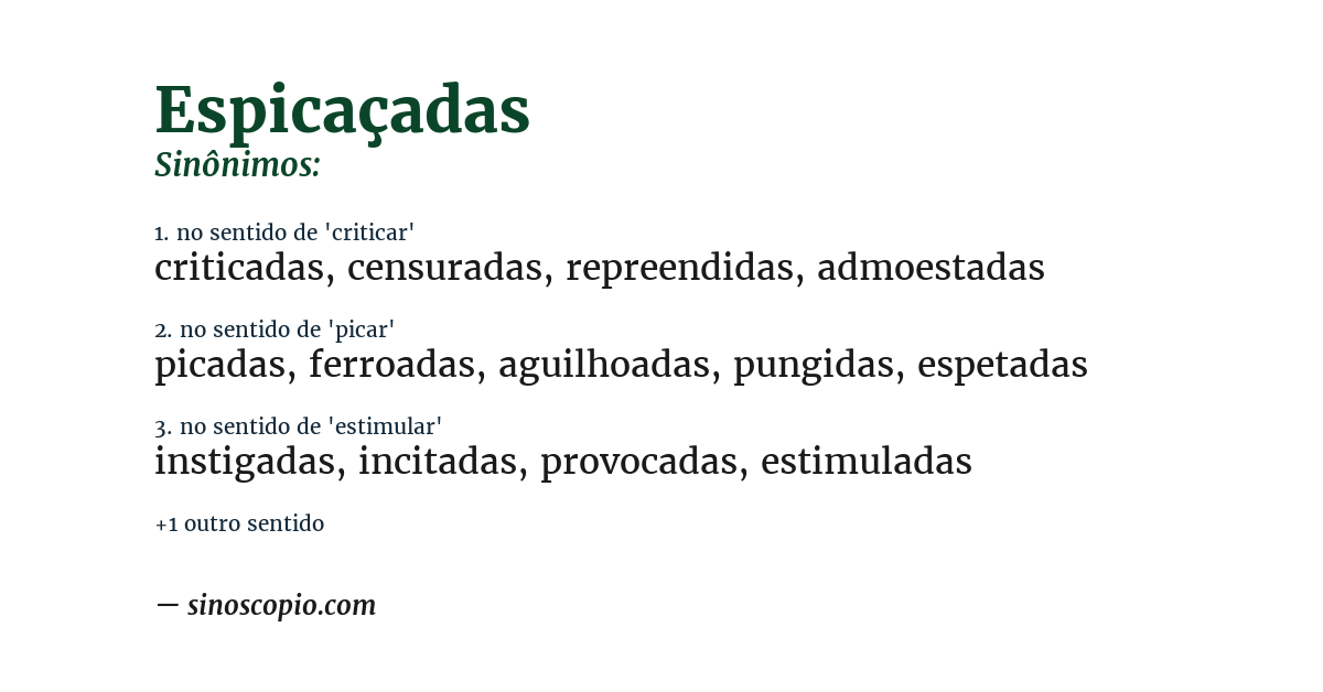 Sinônimo de espicaçadas