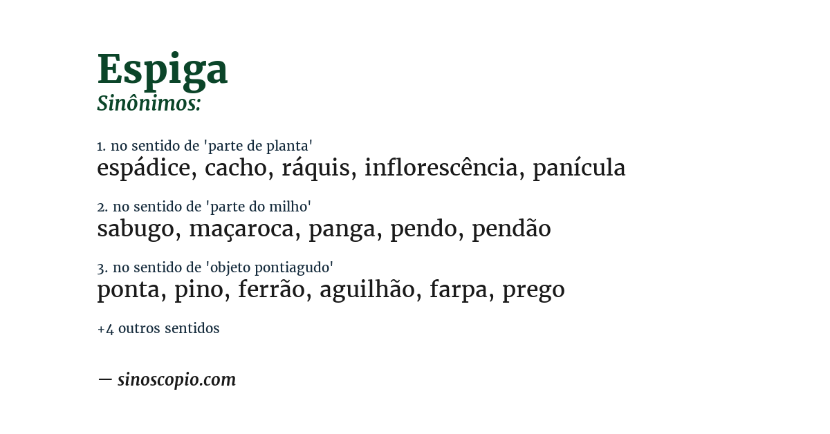 Sinônimo de espiga