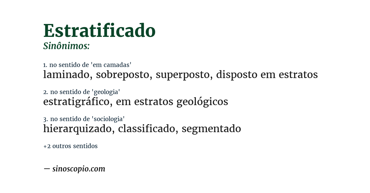Sinônimo de estratificado