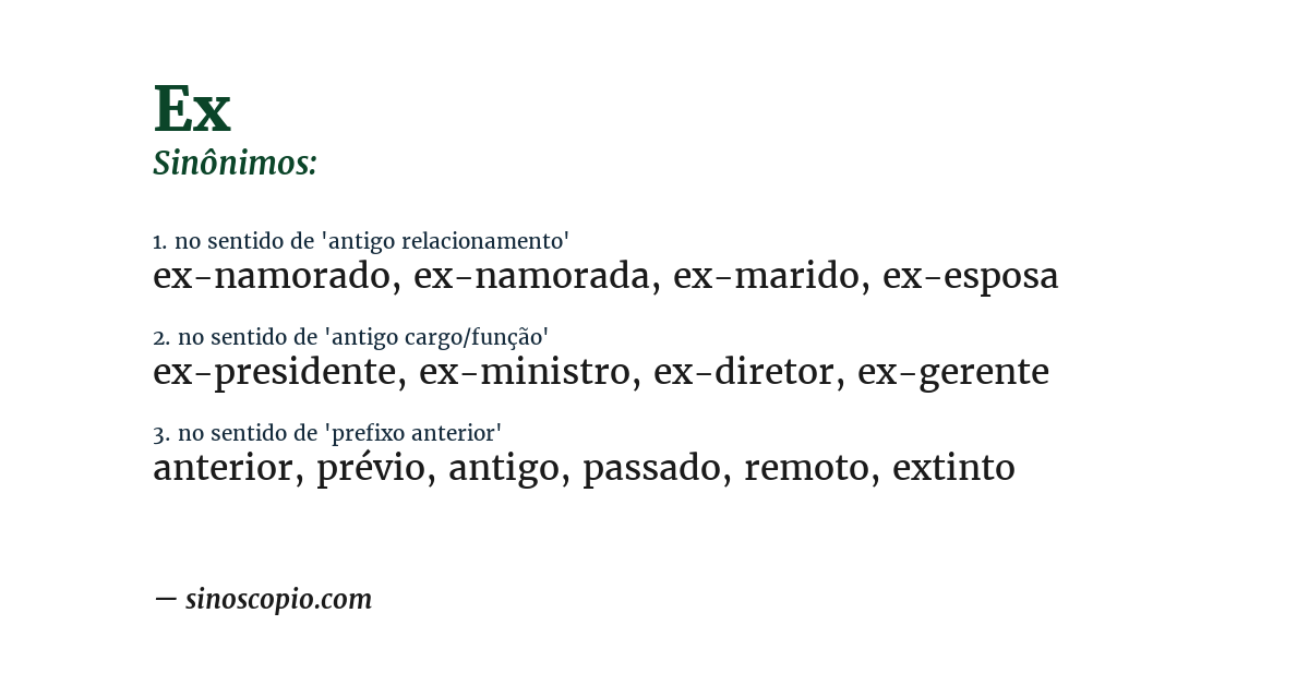 Sinônimo de ex