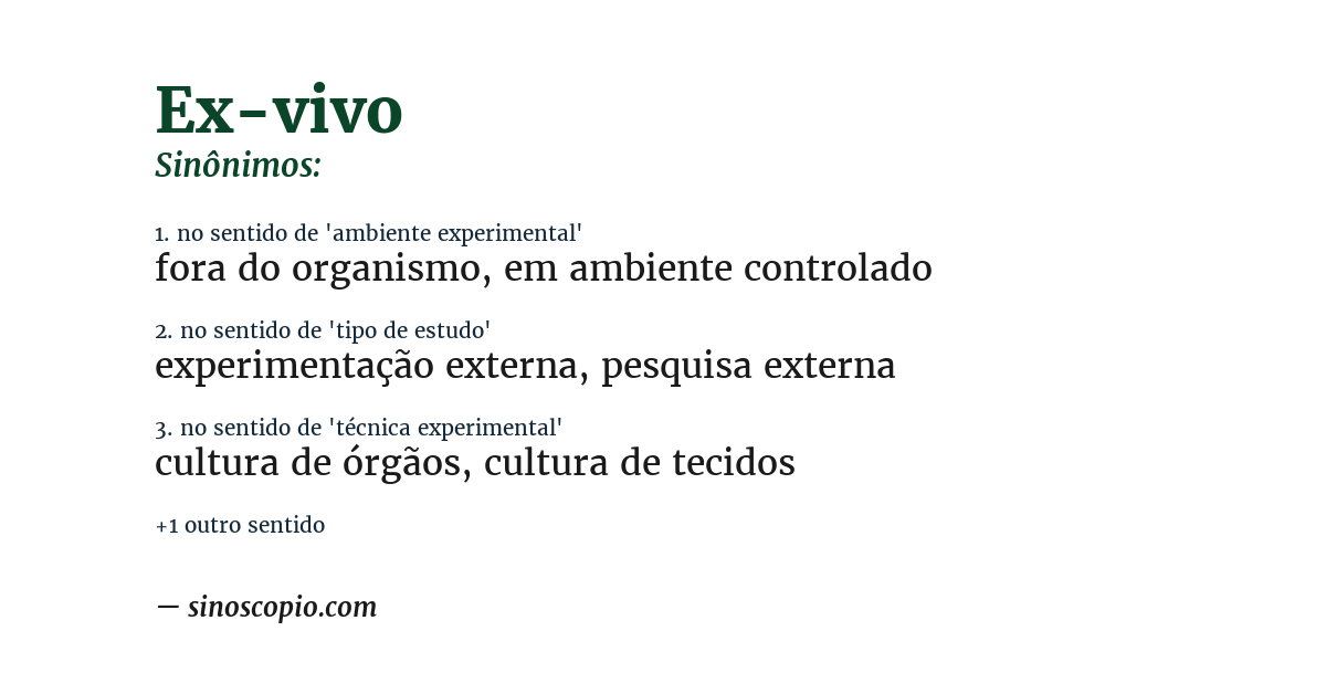 Sinônimo de ex-vivo