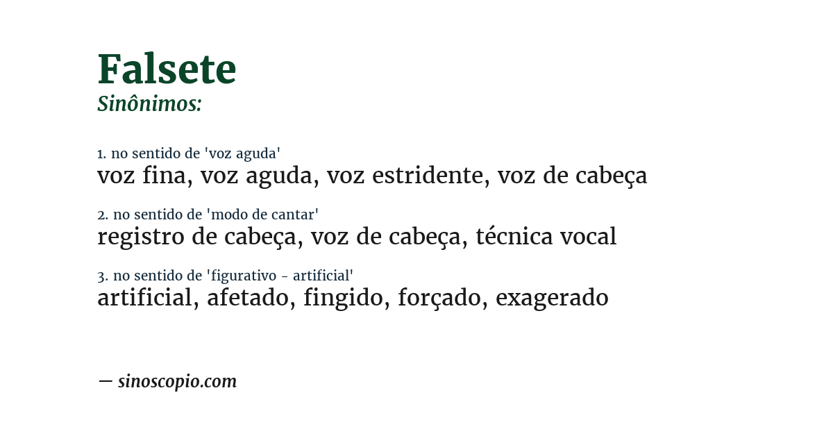 Sinônimo de falsete