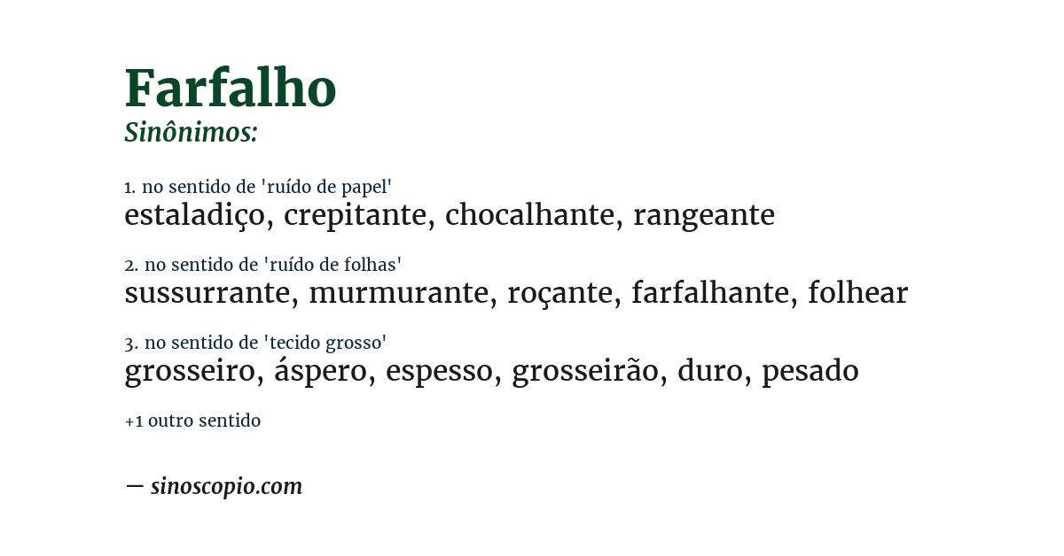 Sinônimo de farfalho