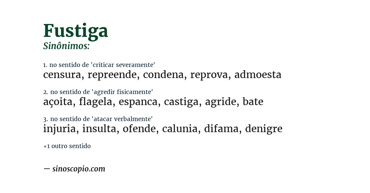 Sinônimo de fustiga