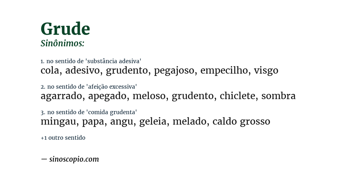 Sinônimo de grude