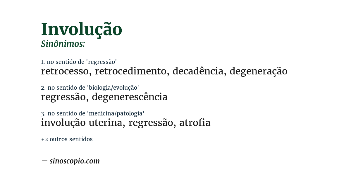 Sinônimo de involução