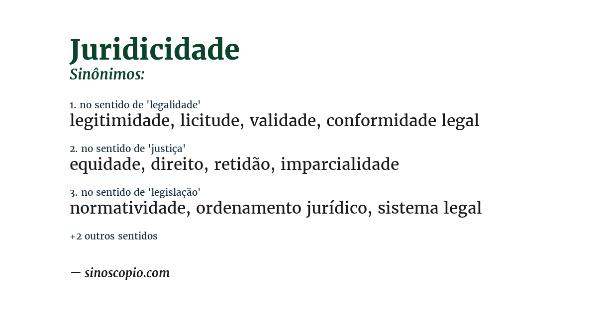 Sinônimo de juridicidade