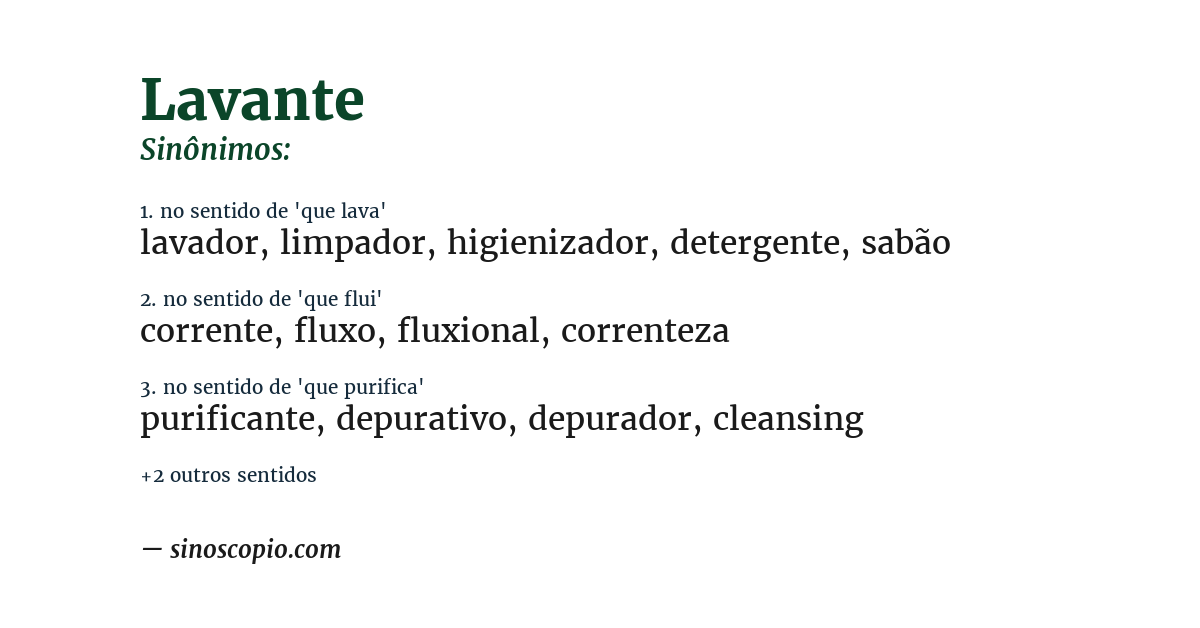 Sinônimo de lavante