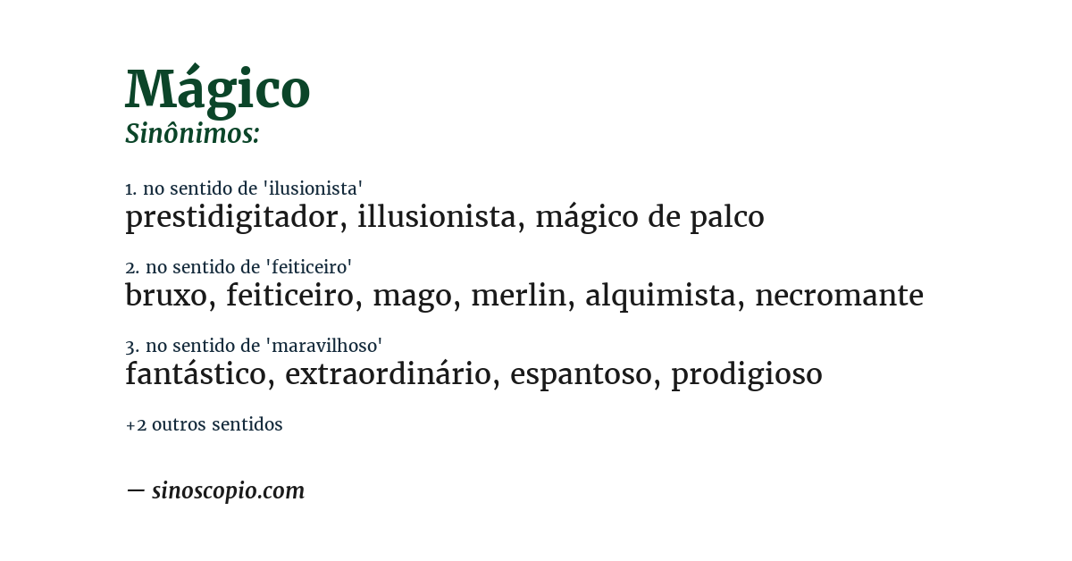 Sinônimo de mágico