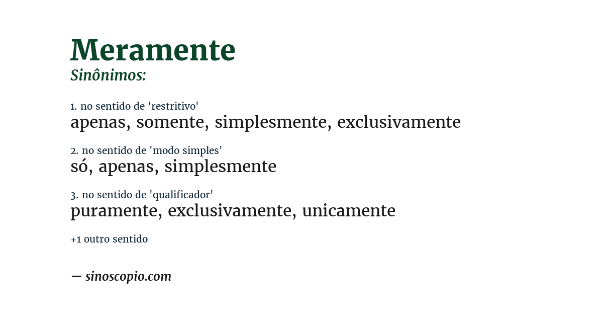 Sinônimo de meramente