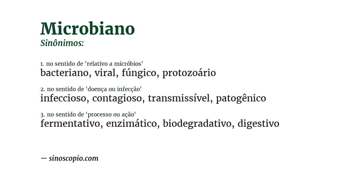 Sinônimo de microbiano