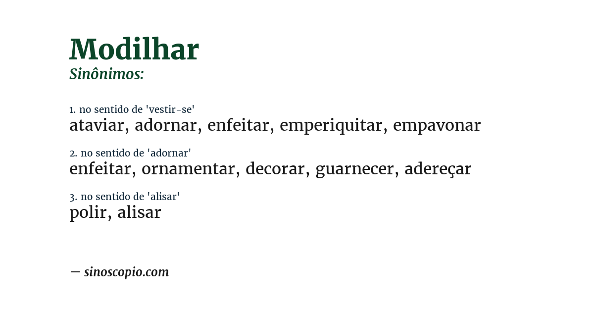 Sinônimo de modilhar