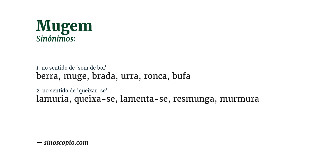 Sinônimo de mugem