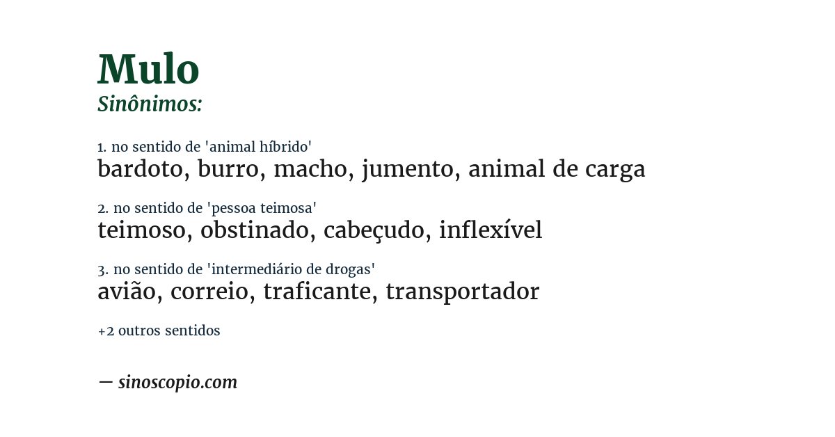 Sinônimo de mulo