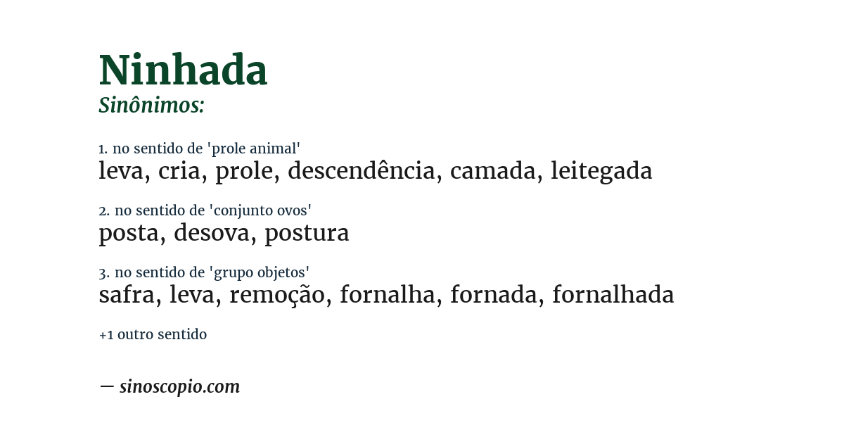 Sinônimo de ninhada