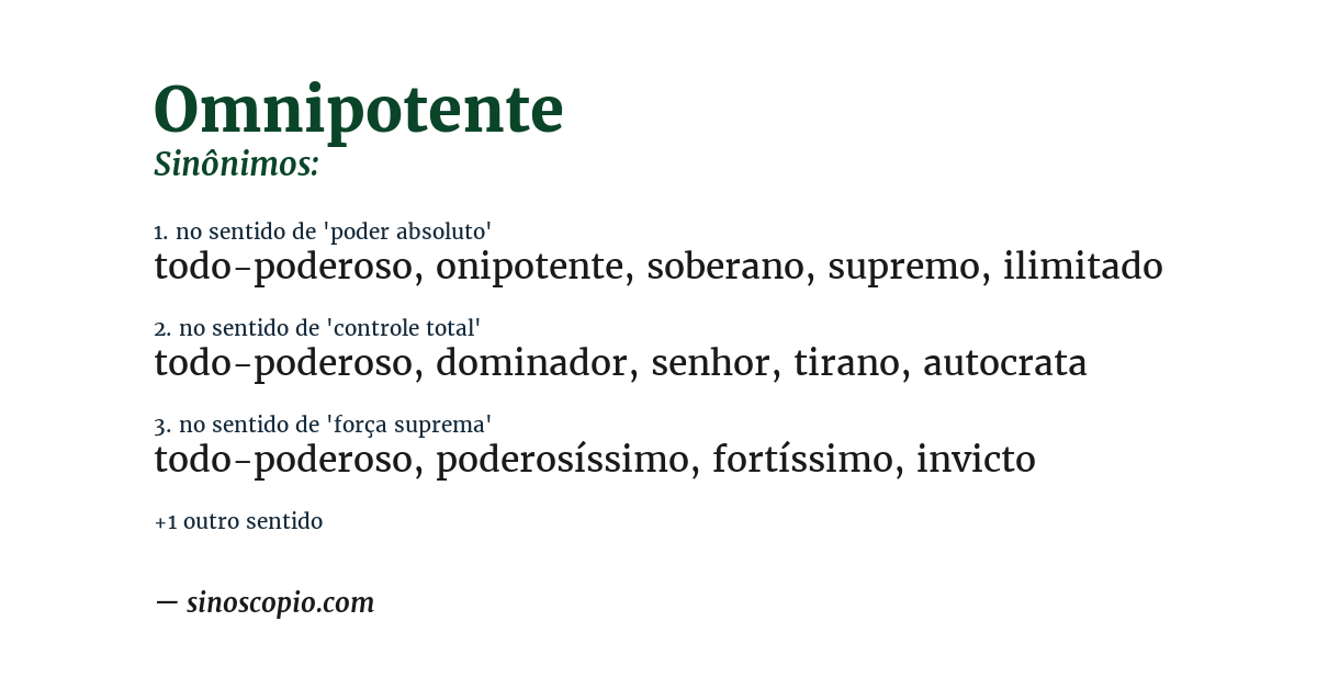 Sinônimo de omnipotente