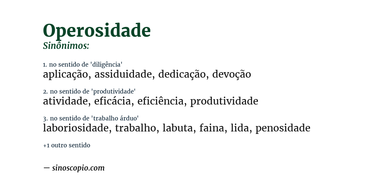 Sinônimo de operosidade