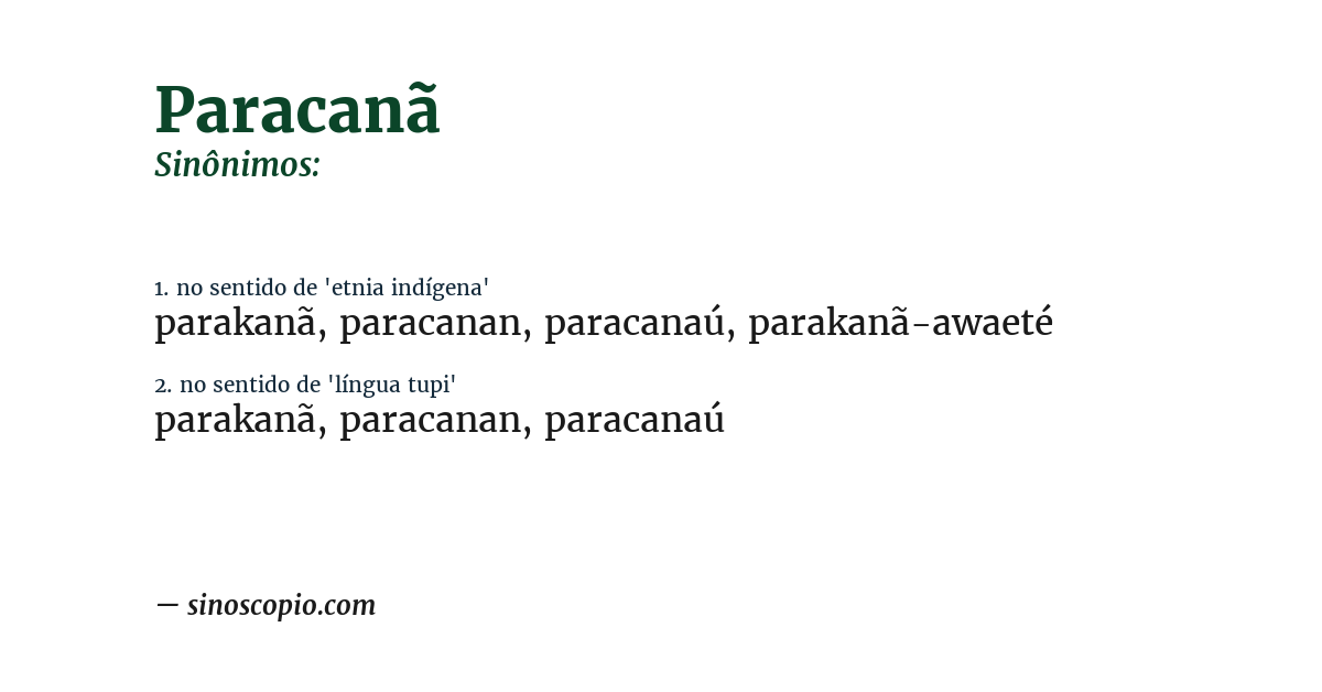 Sinônimo de paracanã