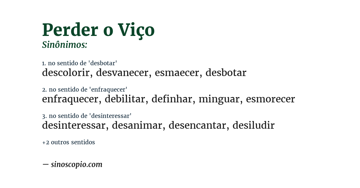 Sinônimo de perder o viço