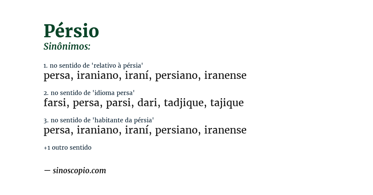 Sinônimo de pérsio