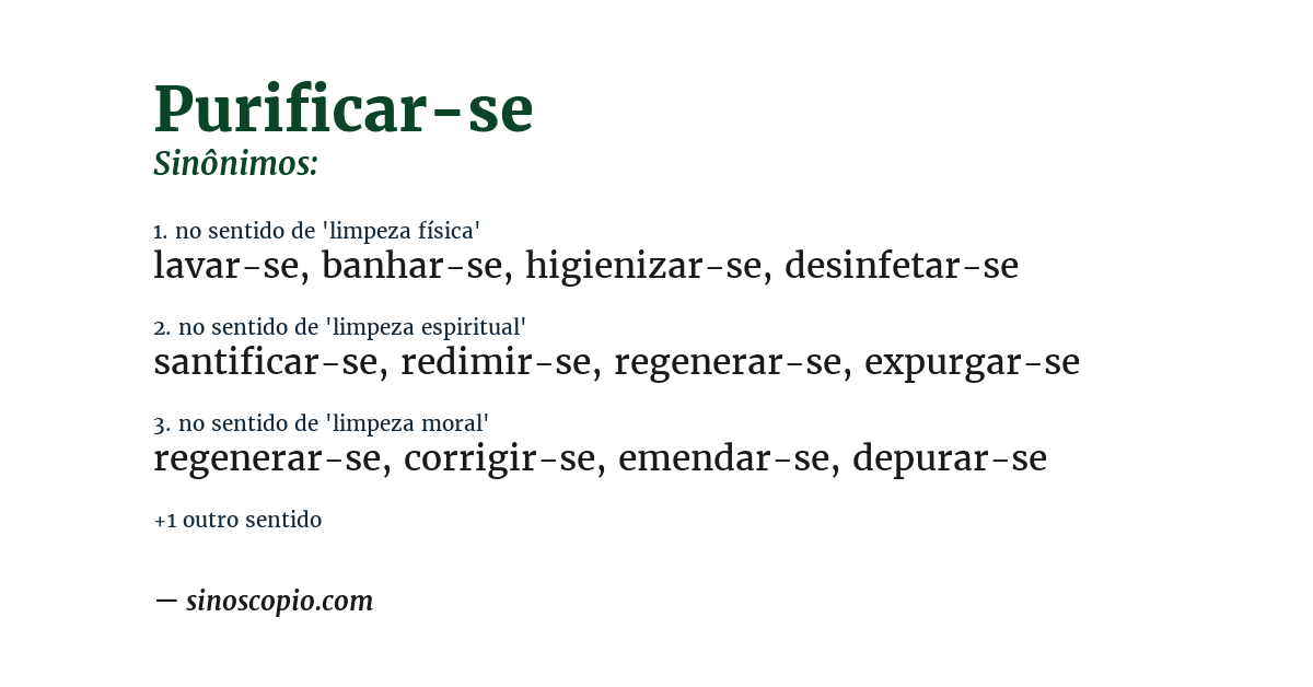 Sinônimo de purificar-se