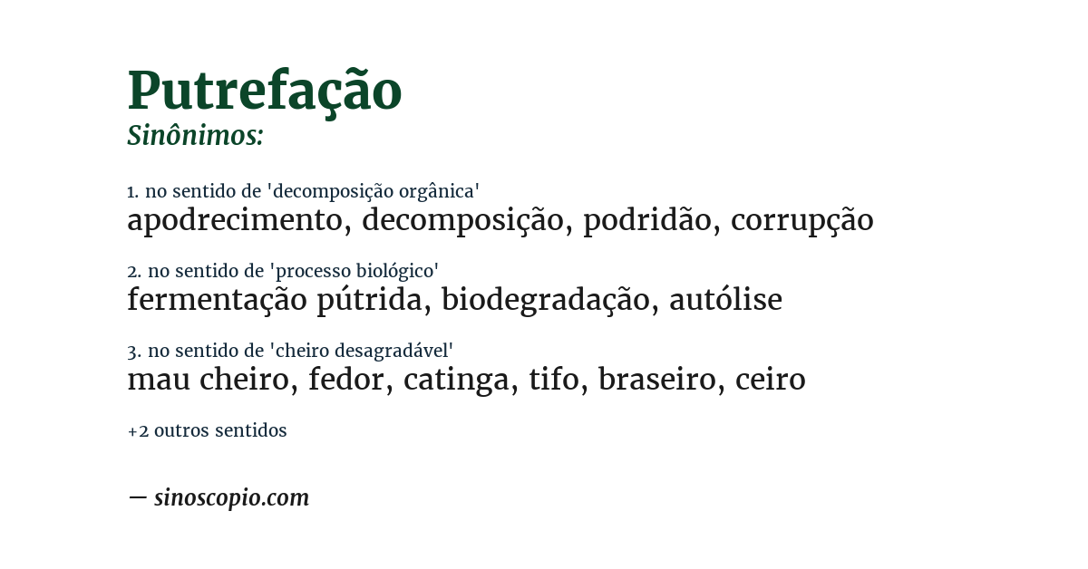 Sinônimo de putrefação