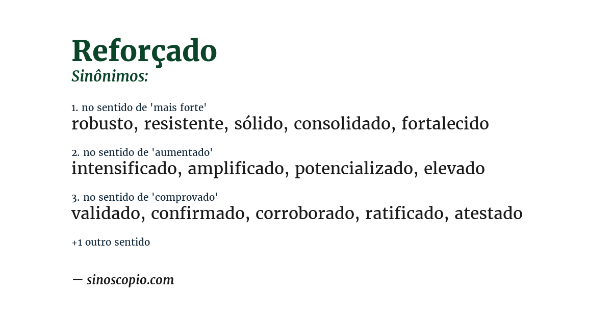 Sinônimo de reforçado