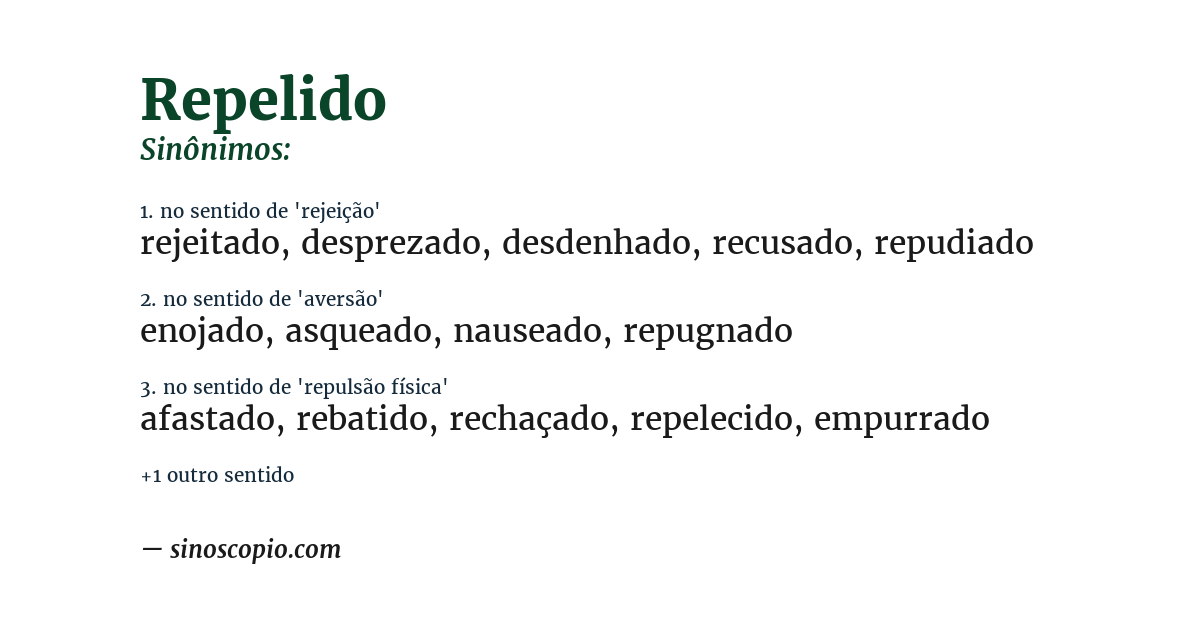 Sinônimo de repelido
