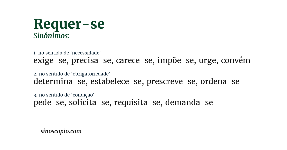 Sinônimo de requer-se