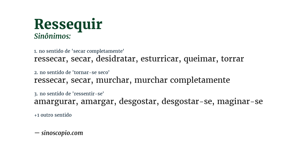 Sinônimo de ressequir