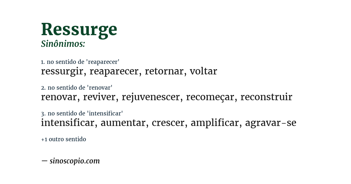 Sinônimo de ressurge