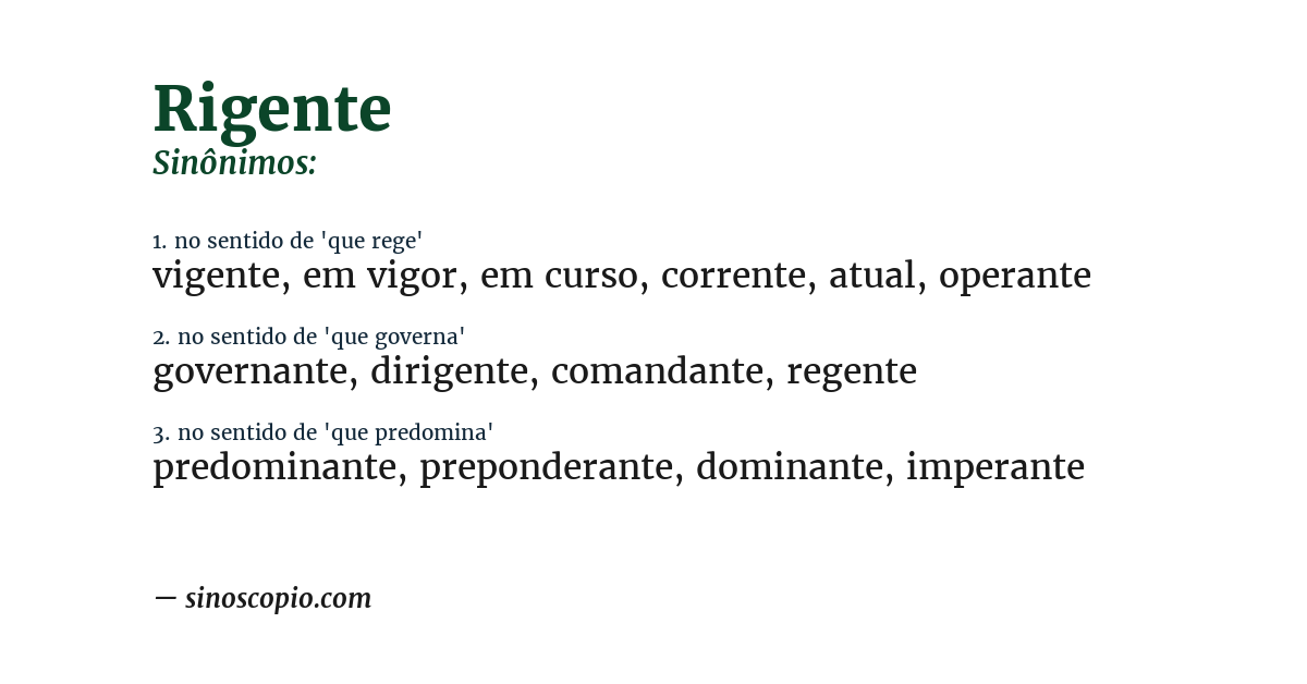 Sinônimo de rigente