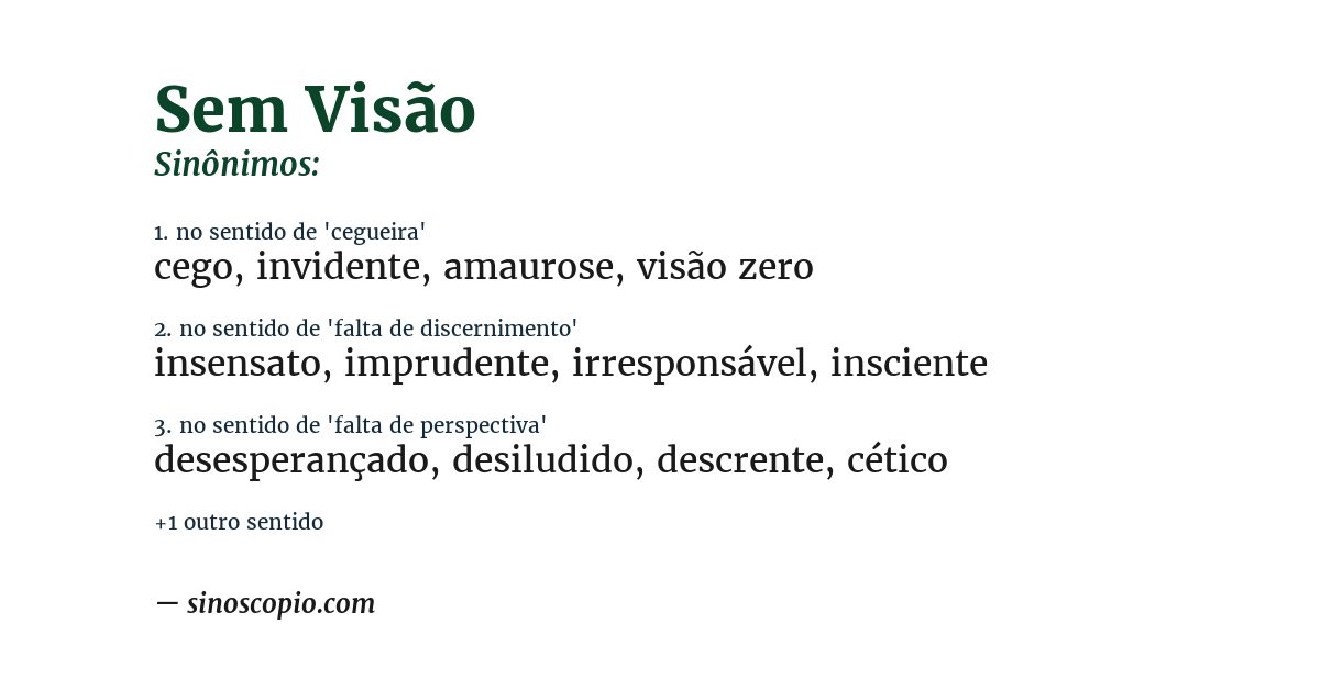 Sinônimo de sem visão