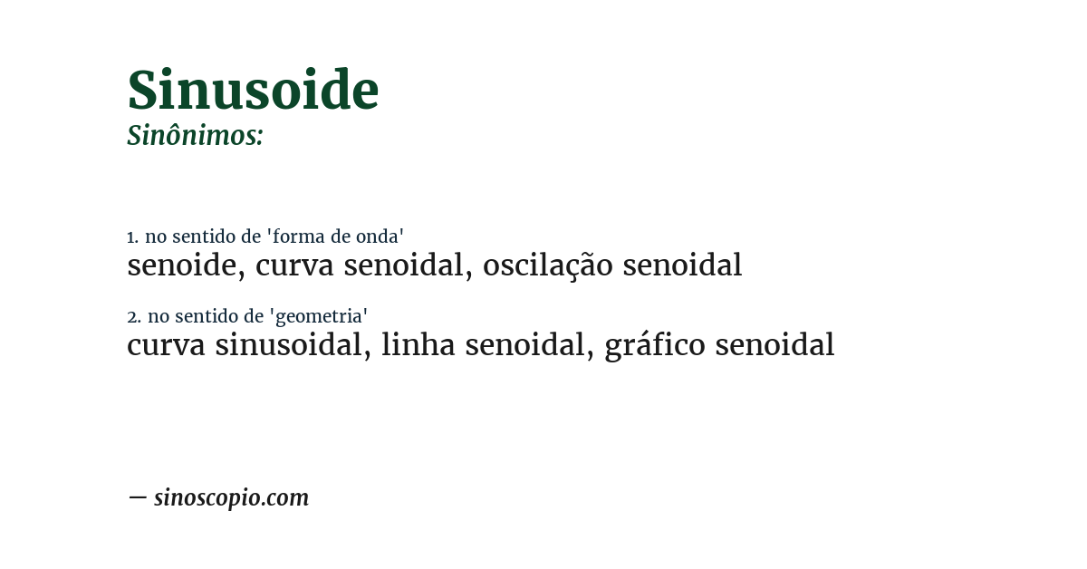 Sinônimo de sinusoide