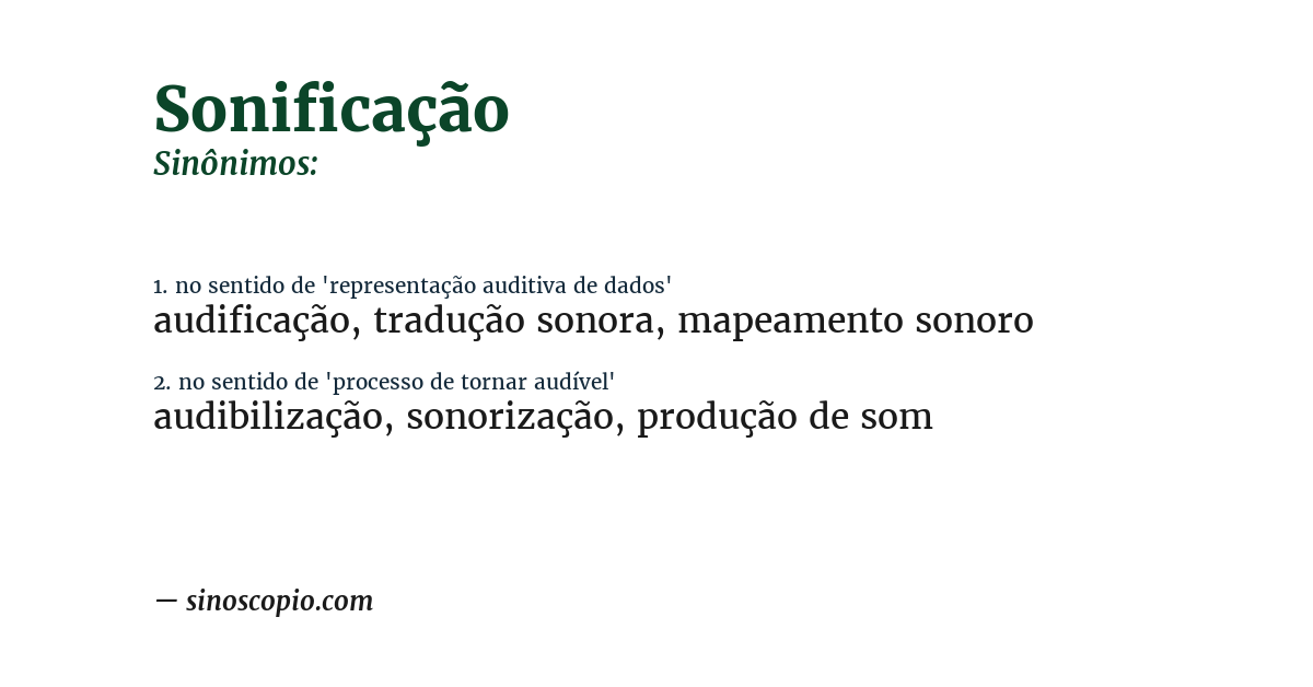 Sinônimo de sonificação
