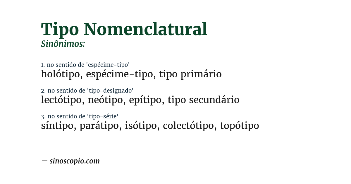 Sinônimo de tipo nomenclatural