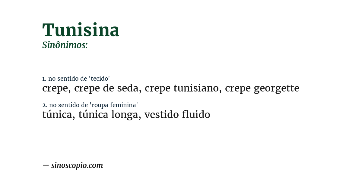 Sinônimo de tunisina