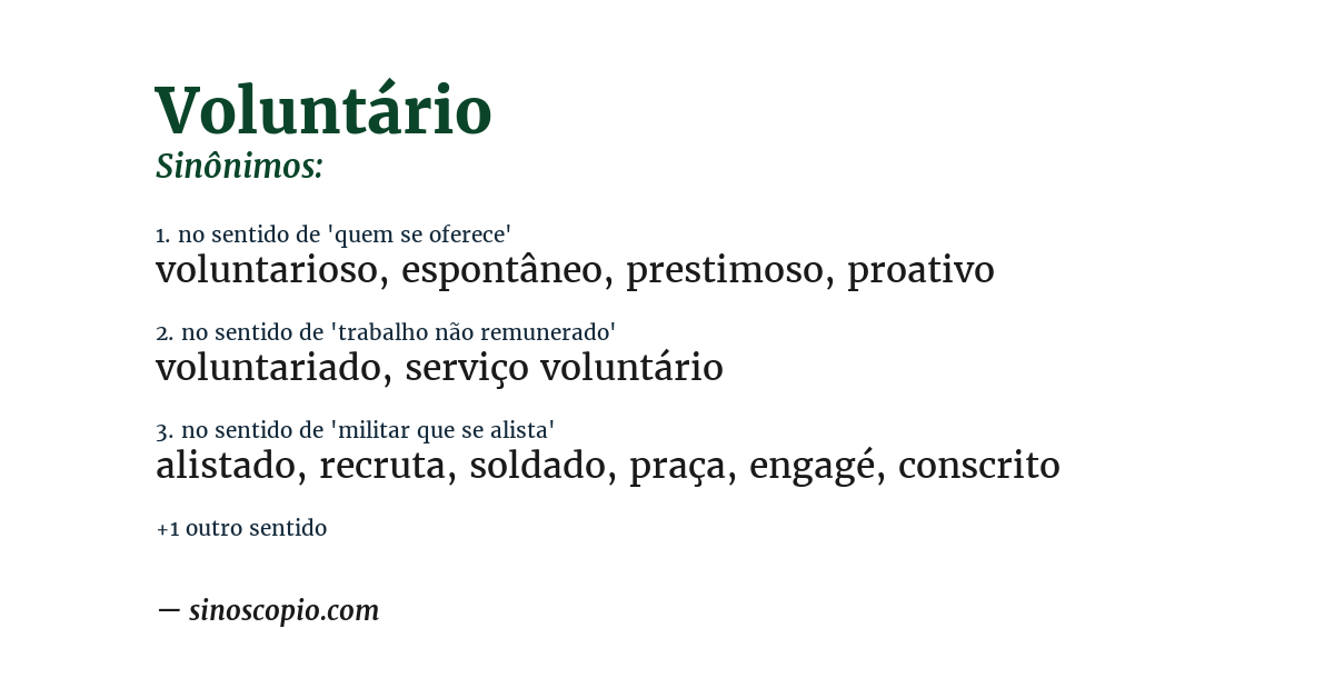 Sinônimo de voluntário