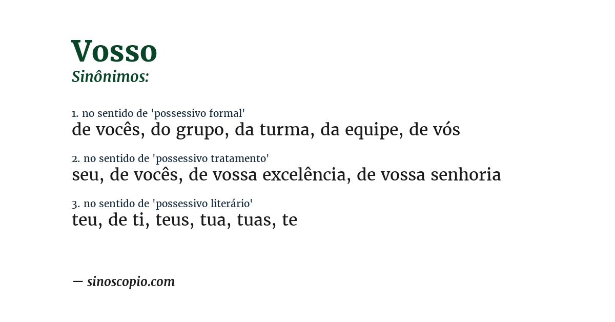 Sinônimo de vosso