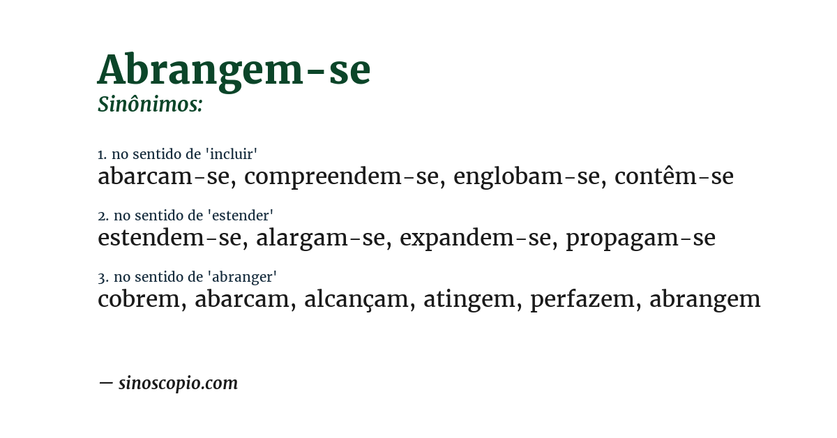 Sinônimo de abrangem-se