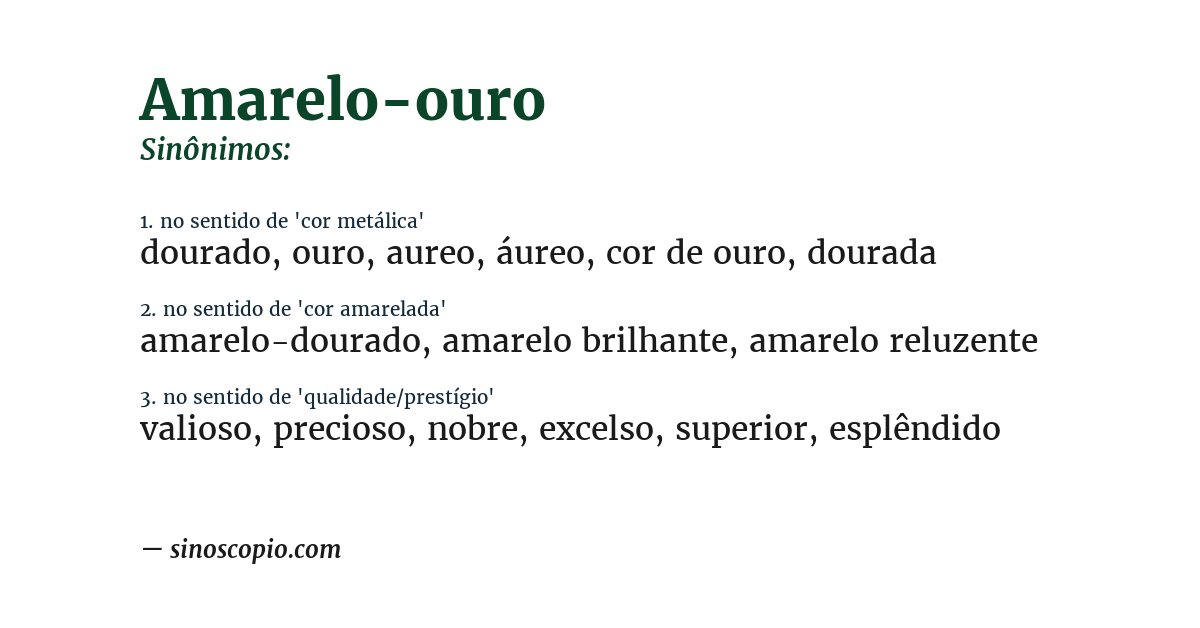 Sinônimo de amarelo-ouro