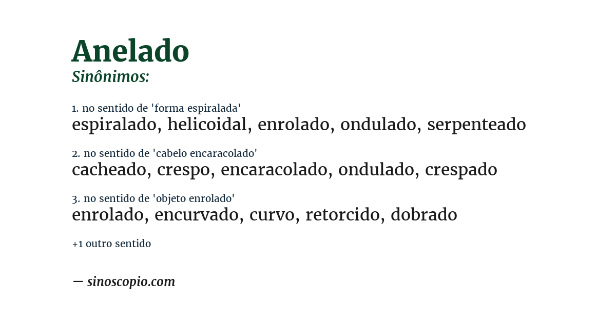 Sinônimo de anelado