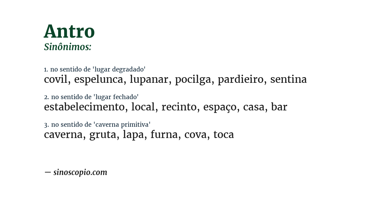 Sinônimo de antro