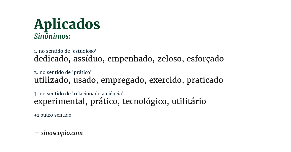 Sinônimo de aplicados