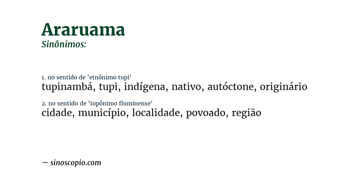 Sinônimo de araruama