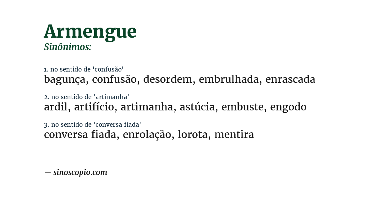 Sinônimo de armengue