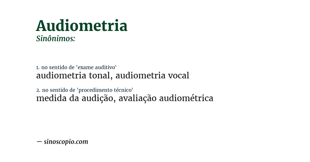 Sinônimo de audiometria
