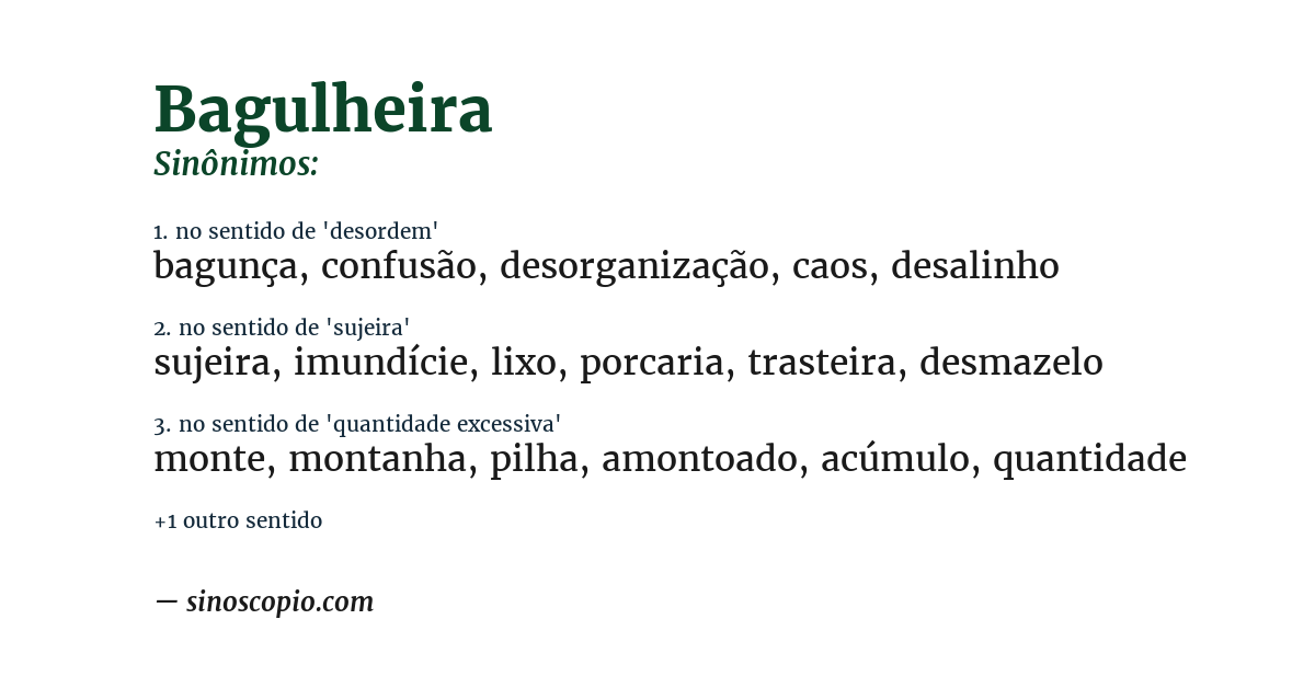 Sinônimo de bagulheira